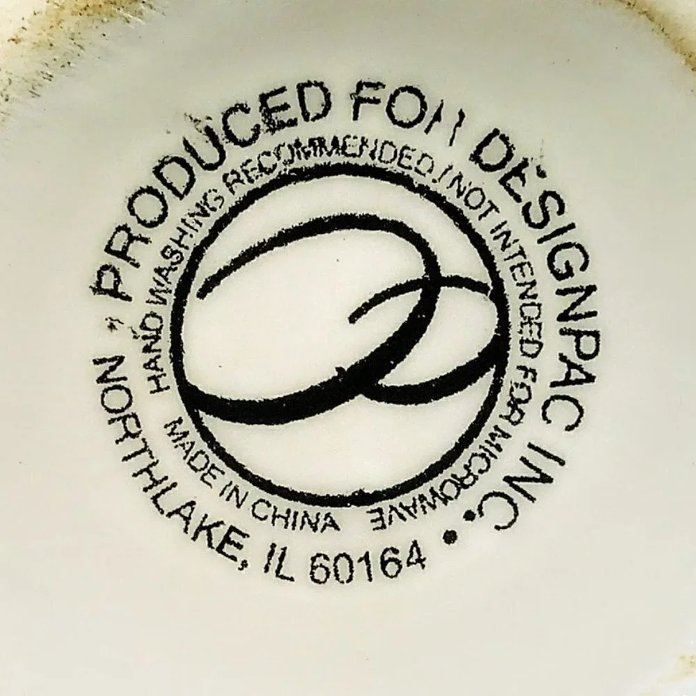 Vintage Designpac Inc. Hand-Painted Floral Ceramic Covered Condiment Dish